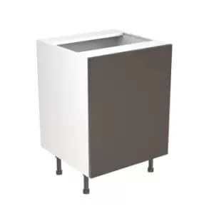 KitchenKIT Slab 60cm Base Sink Unit - Gloss Graphite