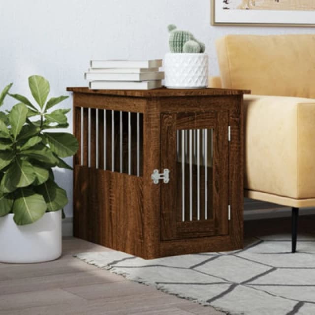 vidaXL Dog Crate Furniture Brown Oak 45x62x59cm Engineered Wood, Brown 838315