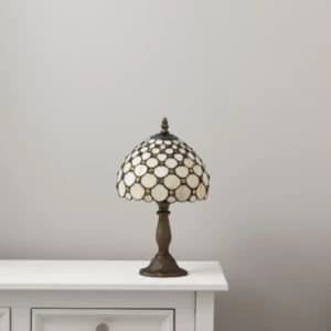 Layla Brown Orange White Antique Amber Effect Table Lamp