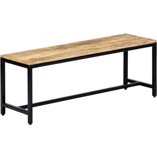 VIDAXL Dining Bench 120cm Solid Rough Mango Wood Vidaxl 8719883549965