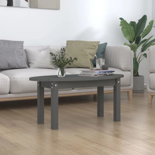 Vidaxl Coffee Table Grey 80X40X35cm Solid Wood Pine, Grey 822349