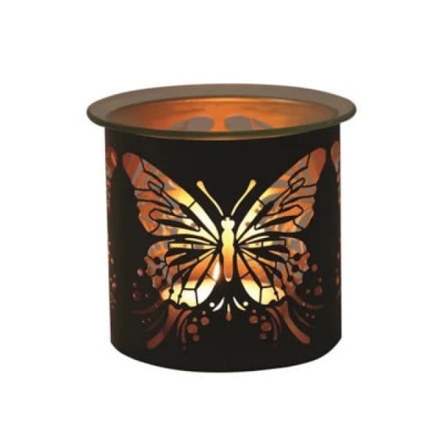 Aroma Home Aroma Home Multi Functional Tealight Wax Melt Burner 10.5cm - Butterfly in Black One Size Unisex 5056758402417