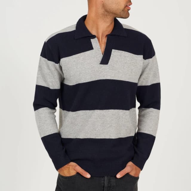 Brave Soul Mens Knitted V-Neck Jumper Midnight Navy male Small
