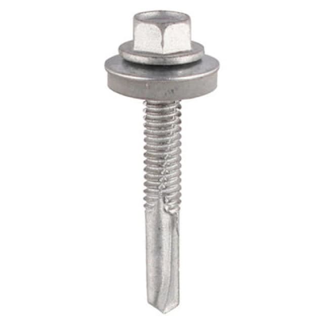 TIMCO Timco - Self-Drilling Heavy Section Screws Exterior Silver with epdm Washer - 5.5 x 38 TIMbag of 100 - H38W16BB h38w16bb