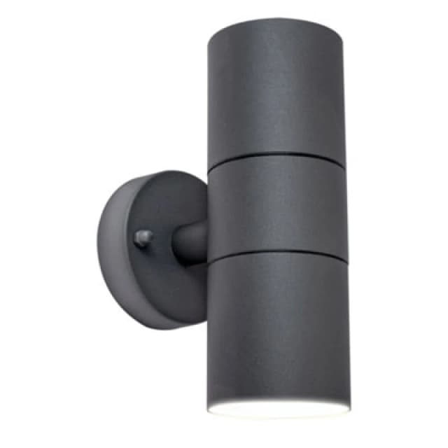 Luceco Azurar Up/down Ip44 Gu10 Wall Light Slate Grey