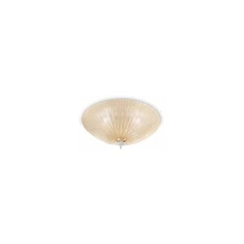 Ideal Lux Shell - 4 Light Indoor Flush Wall / Ceiling Light Gold with Amber Glass, E27
