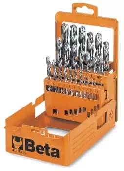 Beta Tools 412/SP25 25pc HSS Entirely Ground Glossy Finish Twist Drill Set