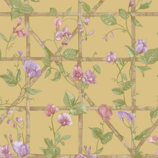 Holden Decor Trailing Floral Trellis Wallpaper Ochre Holden 14201