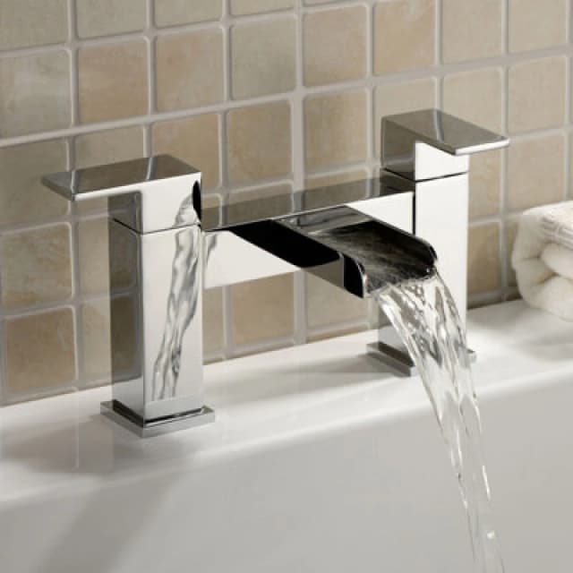 Nes Home Square Waterfall Bathroom Bath Filler Mixer Chrome Tap