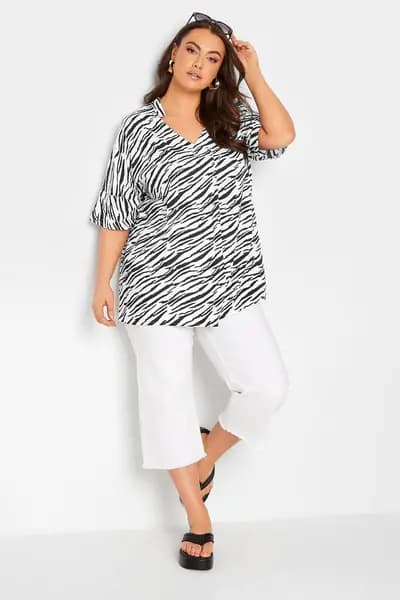 Yours Pleat Front Top White