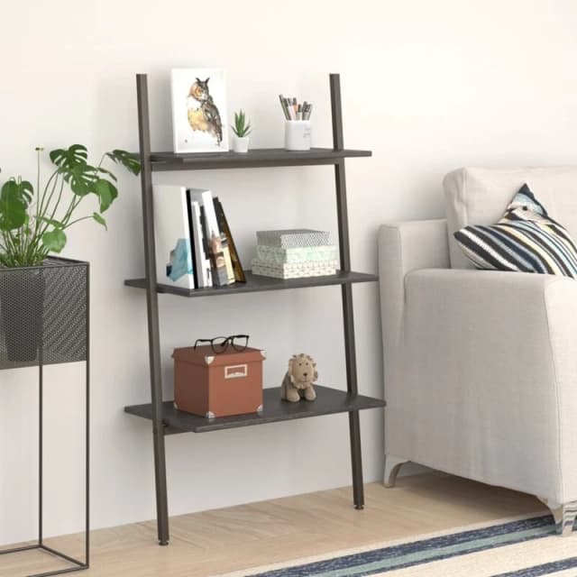 Vidaxl 3-tier Leaning Shelf Black 64X34X116 Cm, Black 336372