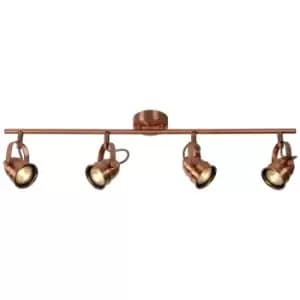Lucide CIGAL - Ceiling Spotlight Bar - LED - GU10 - 4x5W 2700K - Copper