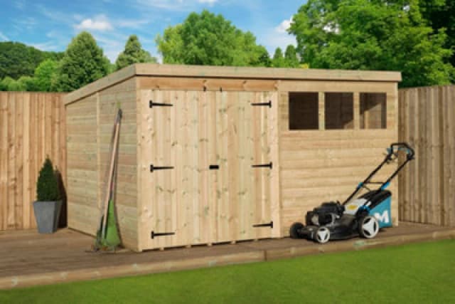 Empire Sheds Empire 4000 Pent 12X7 Double Door Left Windows