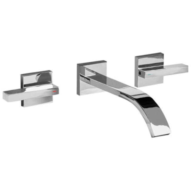 Beliani Wall Mounted Basin Mixer Tap Berraco Brass Silver