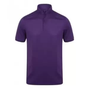 Henbury Mens Stretch Microfine Pique Polo Shirt (L) (Bright Purple)