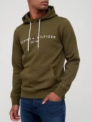 Tommy Hilfiger Tommy Logo Overhead Hoodie, Olivewood Size M Men