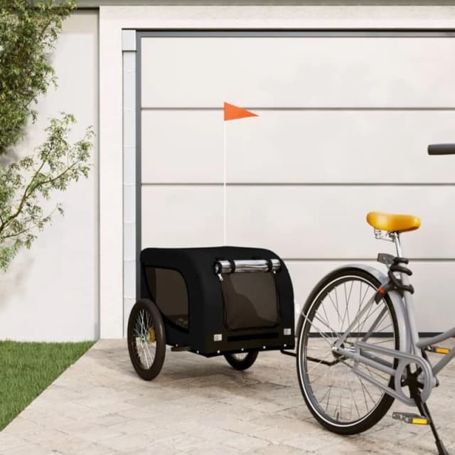 VIDAXL Pet Bike Trailer Black Oxford Fabric and Iron vidaXL 8720845770952