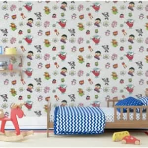 Arthouse - Childrens Cartoon Ryans World Crew Superhero Bedroom Nursery Wallpaper - Multi
