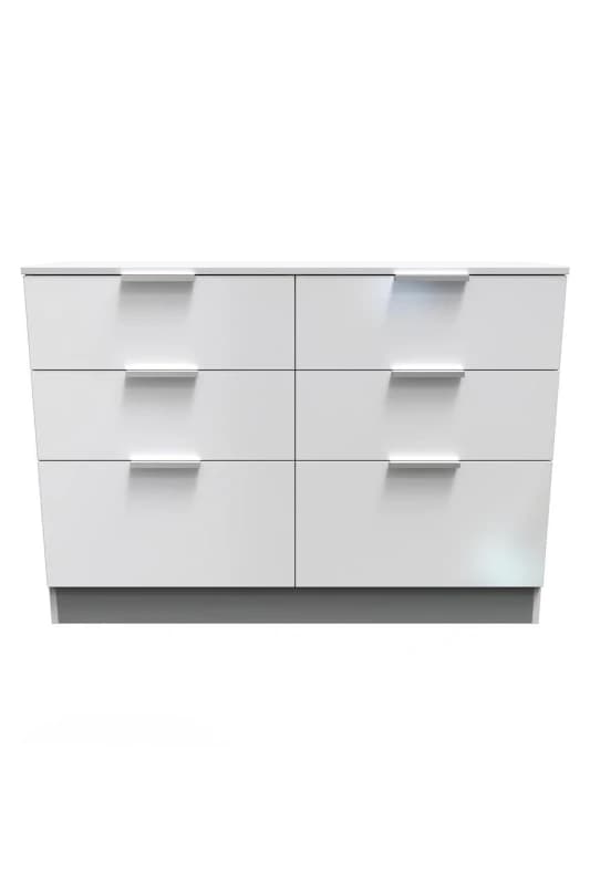 Poole 6 Drawer Wide Chest In White (Ready Assembled)