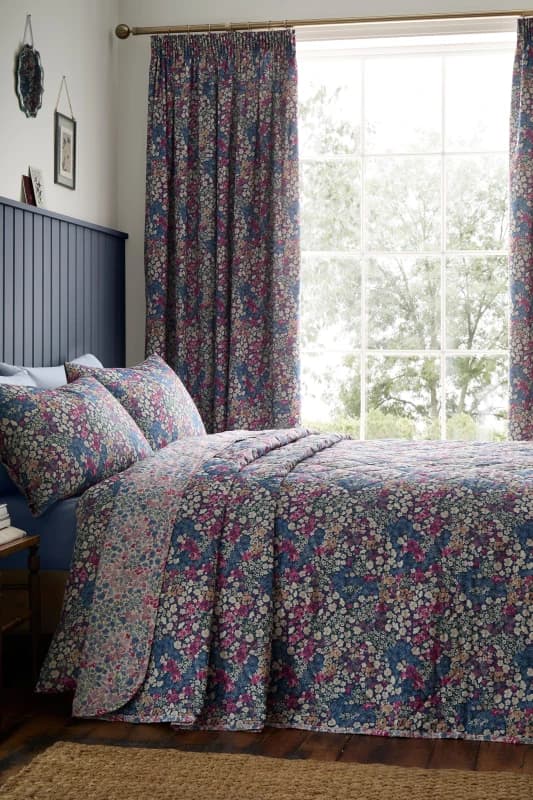 Dreams and Drapes Bessie 200cmx230cm Bedspread Set Navy