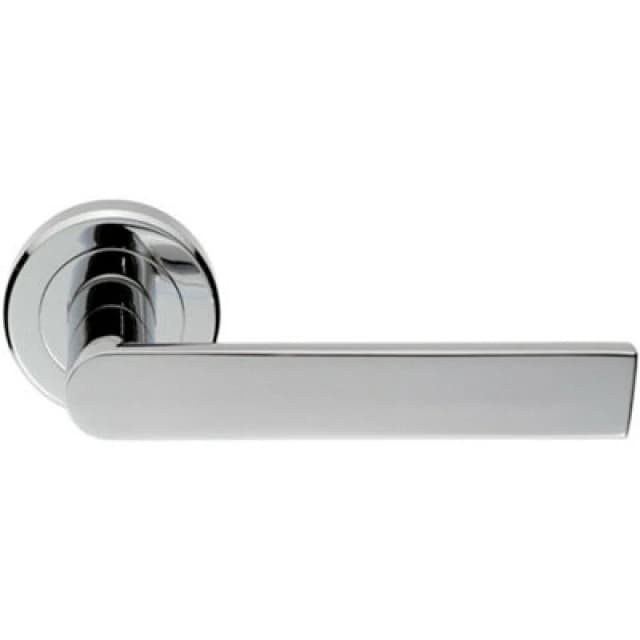 Loops PAIR Flat Rectangular Bar Handle on Round Rose Concealed Fix Polished Chrome Multi