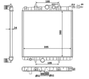 NRF 509523 Engine Cooling Radiator Aluminium Brazed cooling fins