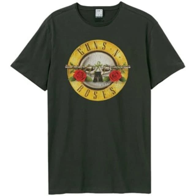 Amplified Amplified Men Guns N Roses Logo T-Shirt in Charcoal Size: X-Small Charcoal XS Male 5063527284198