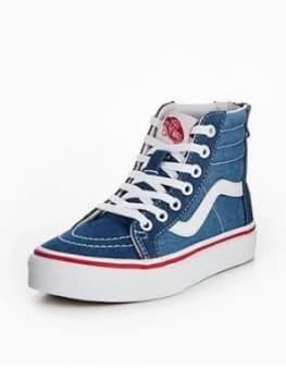 Vans Uy Sk8 hi Zip Denim 2 tone Childrens Trainer Blue Size 3
