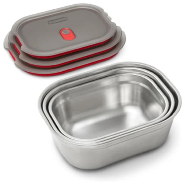 Black + Blum Microwavable Steel Multifunction Meal Prep Box Set - Grey