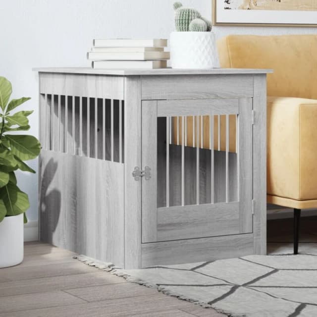 vidaXL Dog Crate Furniture Grey Sonoma 64.5x80x71cm Engineered Wood, Grey 838335