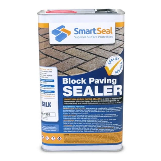 Smartseal Block Paving Sealer, Silk Wet Look, Sand Hardener & Weed Inhibitor For Driveways And Patios, 5L, Clear 5.061E+12