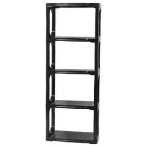 1.9m Heavy Duty Plastic 5 Tier Shelving Garage Storage Unit in Black