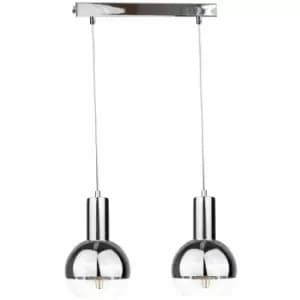 Keter Ice Bar Pendant Ceiling Light Silver, 50cm, 2x E27