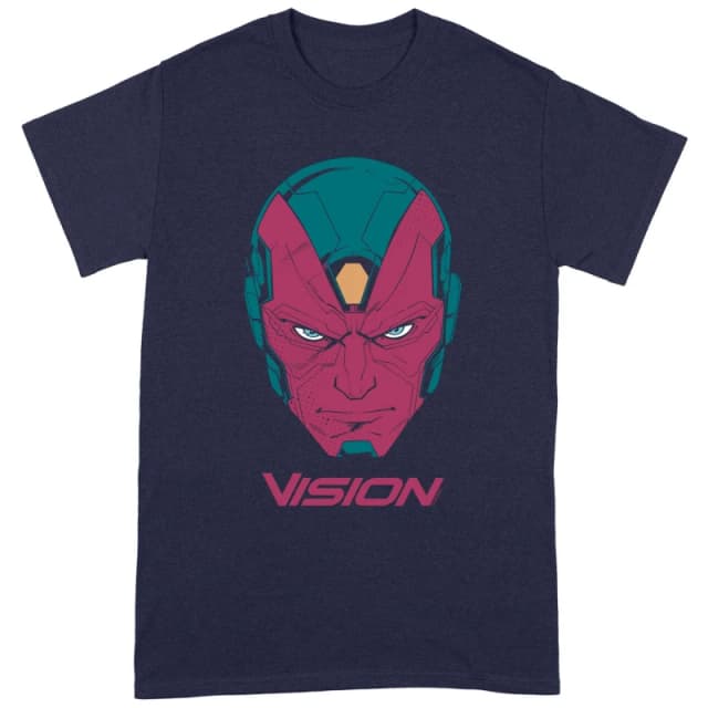Marvel Avengers Mens Head T-Shirt in Dark Blue Size: Small Dark Blue Male S