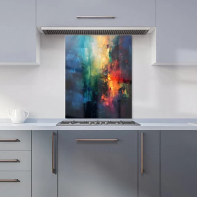 Warren Reed Designer Colourful Chaos: Urban Dreamscape Kitchen Splashback