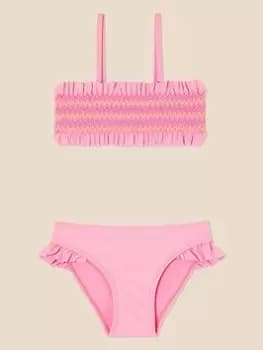 Accessorize Girls Rainbow Smocking Bikini - Pink, Size Age: 11-12 Years, Women
