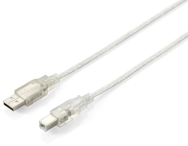 Equip USB 2.0 Type A to Type B Cable. 3.0m . Transparent silver