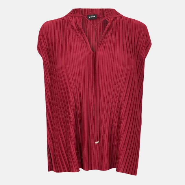 Boss Womens Emalla Short Sleeve Polo Shirt Dark Red female 12 (M)