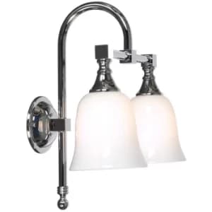 Classic 2 Light Bathroom Wall Light Chrome IP44