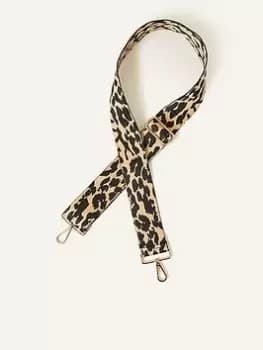 Accessorize Leopard Webbing Bag Strap, Beige, Women