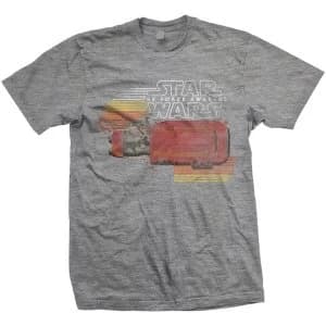 Star Wars - Episode VII Rey Speeder Retro Unisex Large T-Shirt - Grey