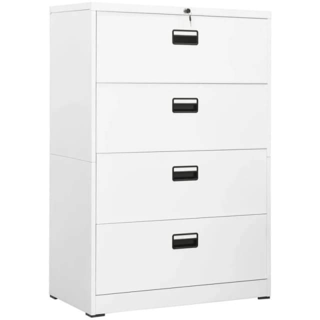 VIDAXL Filing Cabinet White 90x46x134cm Steel Vidaxl 8720286566060