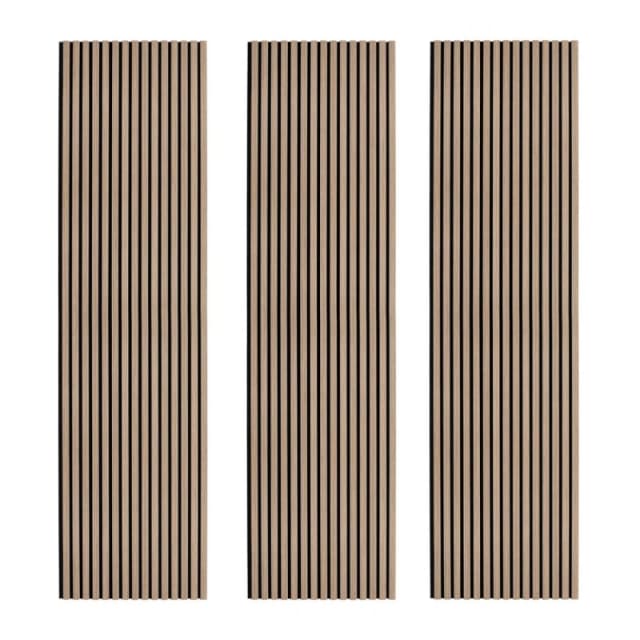 Monstershop Acoustic Slat Wall Panels x 3 - Light Walnut in Brown Brown Unisex