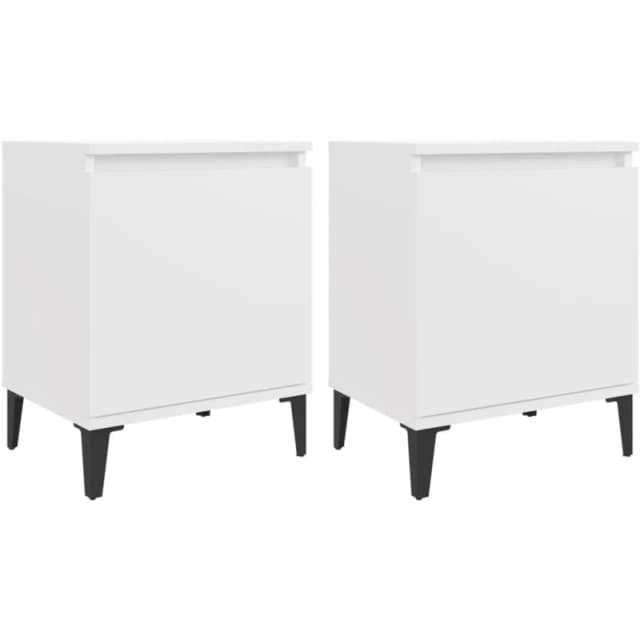 VIDAXL Bed Cabinets with Metal Legs White 40x30x50cm Vidaxl 8720286356432