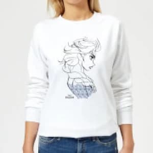 Disney Frozen Elsa Sketch Strong Womens Sweatshirt - White