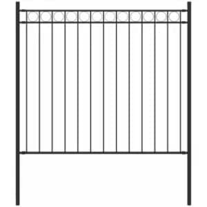 Garden Fence Steel 1.7x0.8 m Black Vidaxl Black