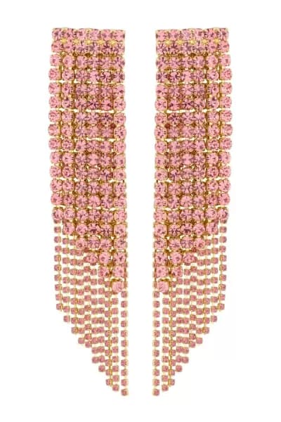 Rose Gold Pink Front And Back Shower Drop Earrings