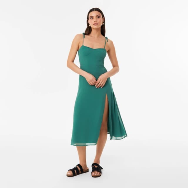 Jack Wills Spaghetti Strap Midi Dress - Green Green 6