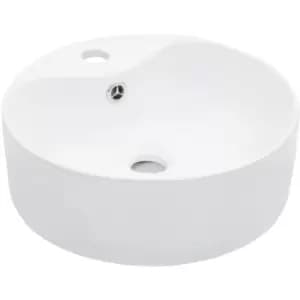 Wash Basin with Overflow 36x13cm Ceramic White vidaXL - White