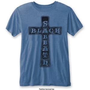 Black Sabbath - Vintage Cross Unisex Large T-Shirt - Blue